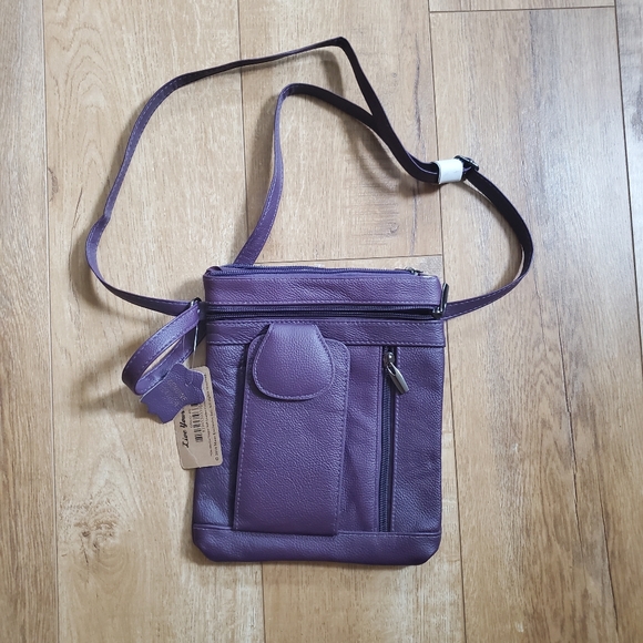 NWT Maze Exclusive On-the-Go Super Soft Leather Crossbody Bag Purple - Picture 1 of 4